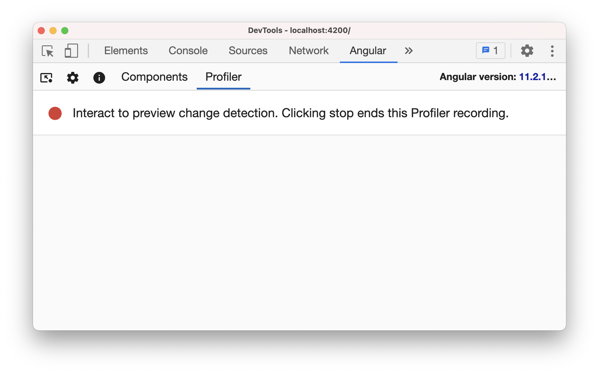 Angular dev tools profiler recording