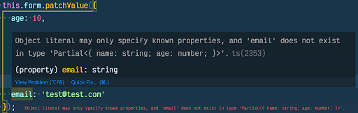 An error occurs when trying to patch the form with an attribute that doesn't exist